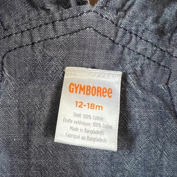 Gymboree Madras Shortalls & Plaid Button Down Shirt American Patriotic Sz 12-18 - Picture 6 of 12